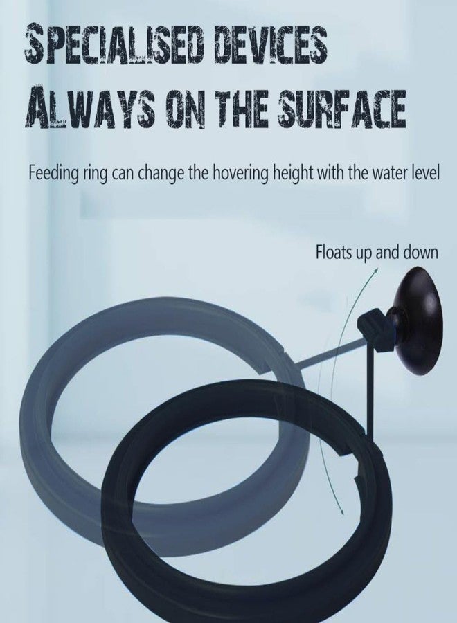 حلقة تغذية الأسماك العائمة VAYINATO® (دائرية - سوداء) مع كوب شفط، ملحقات أحواض أسماك الزينة لأحواض أسماك السيشيلد، والبيتا، والأسماك الذهبية، والسبيرولينا، والكوي من Petzlifeworld - Image 3